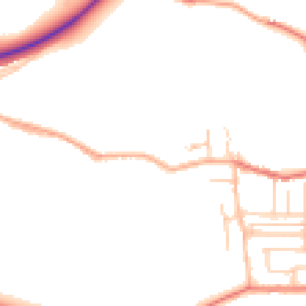 Daytime road noise heatmap for BB2 7EX