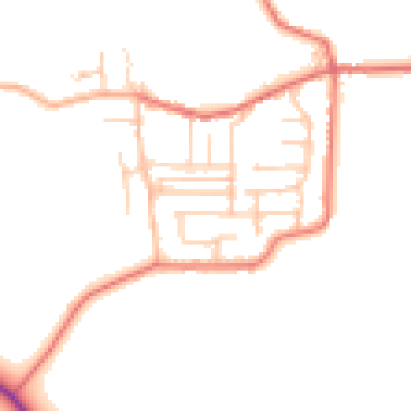 Daytime road noise heatmap for BB2 7HB