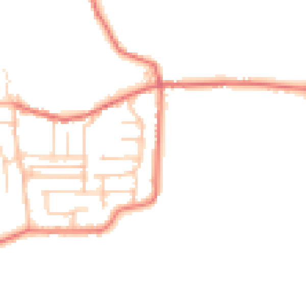 Daytime road noise heatmap for BB2 7HF