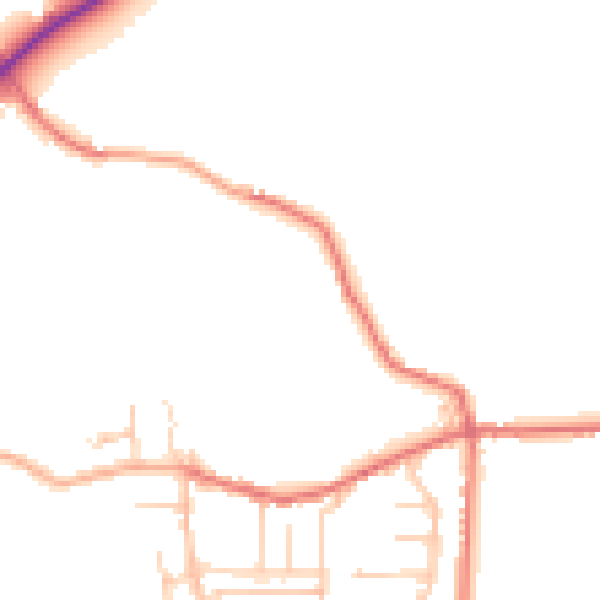Daytime road noise heatmap for BB2 7HU