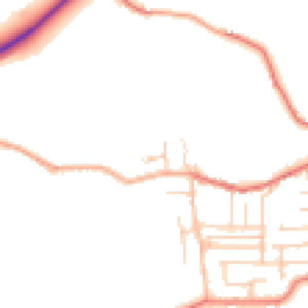 Daytime road noise heatmap for BB2 7JD