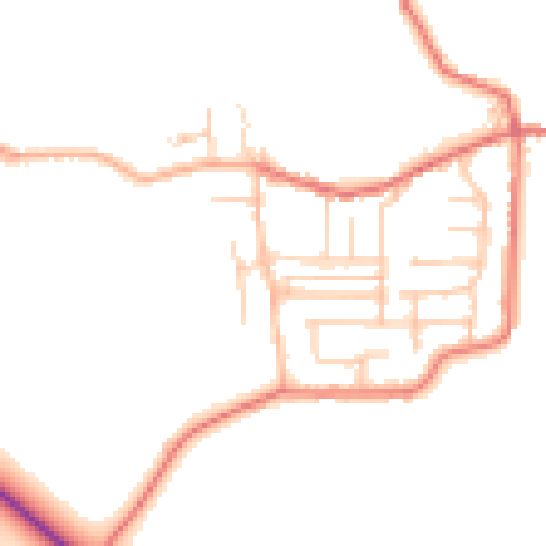 Daytime road noise heatmap for BB2 7JL