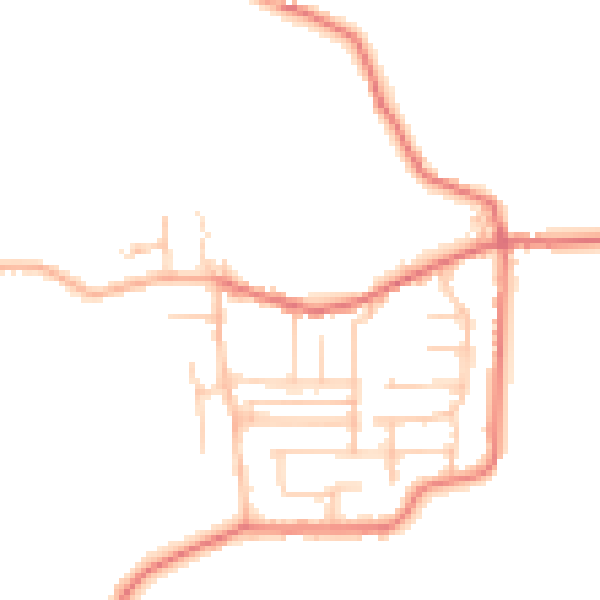 Daytime road noise heatmap for BB2 7JR