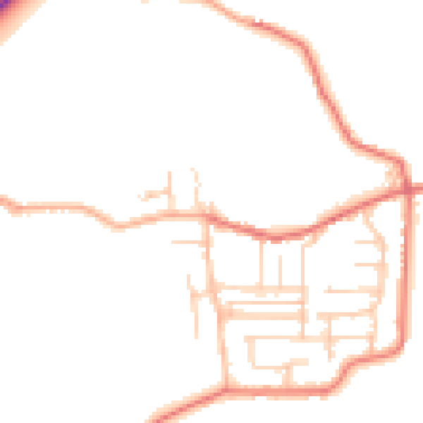 Daytime road noise heatmap for BB2 7JS