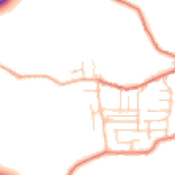 Daytime road noise heatmap for BB2 7JT