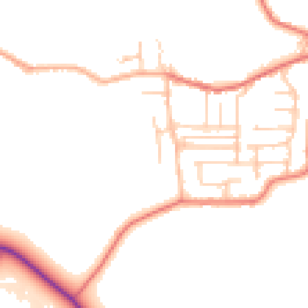 Daytime road noise heatmap for BB2 7JU