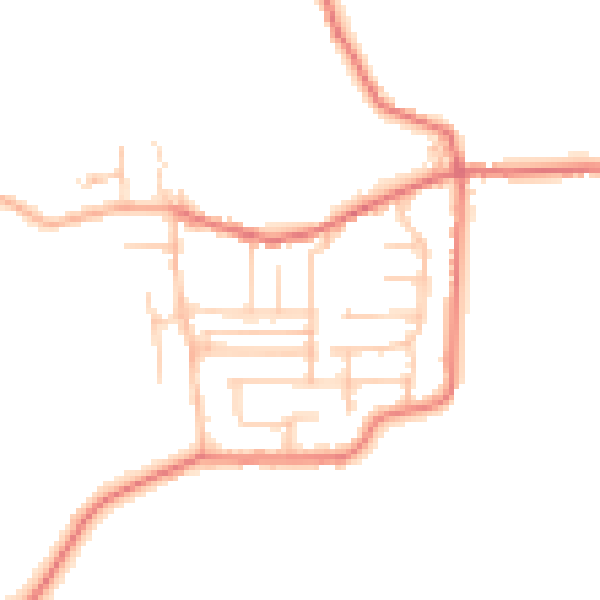 Daytime road noise heatmap for BB2 7JW