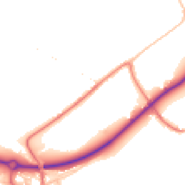 Daytime road noise heatmap for BB2 7LR