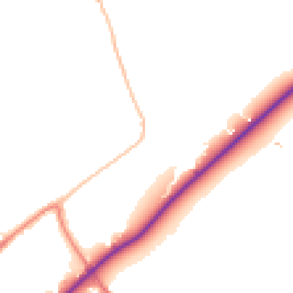 Daytime road noise heatmap for BB2 7LU