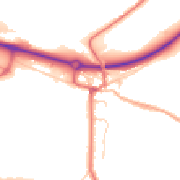 Daytime road noise heatmap for BB2 7PQ
