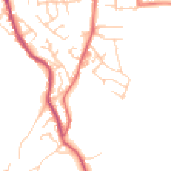 Daytime road noise heatmap for BB4 4AB