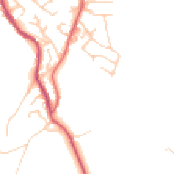 Daytime road noise heatmap for BB4 4AF