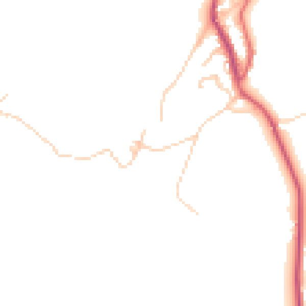 Daytime road noise heatmap for BB4 4AQ