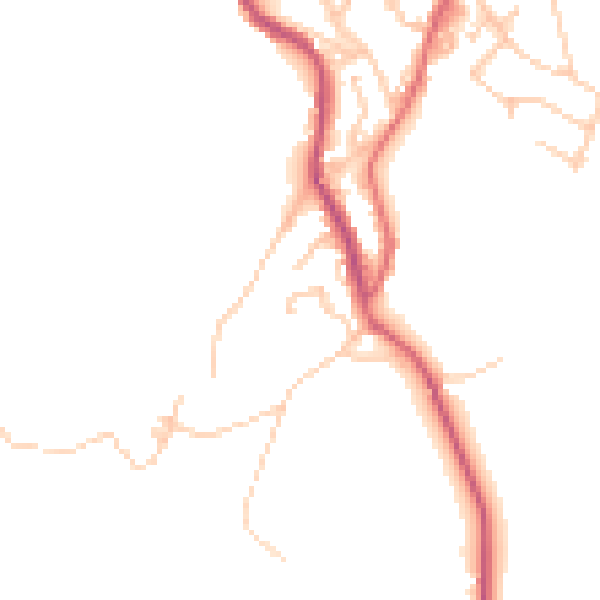 Daytime road noise heatmap for BB4 4AX