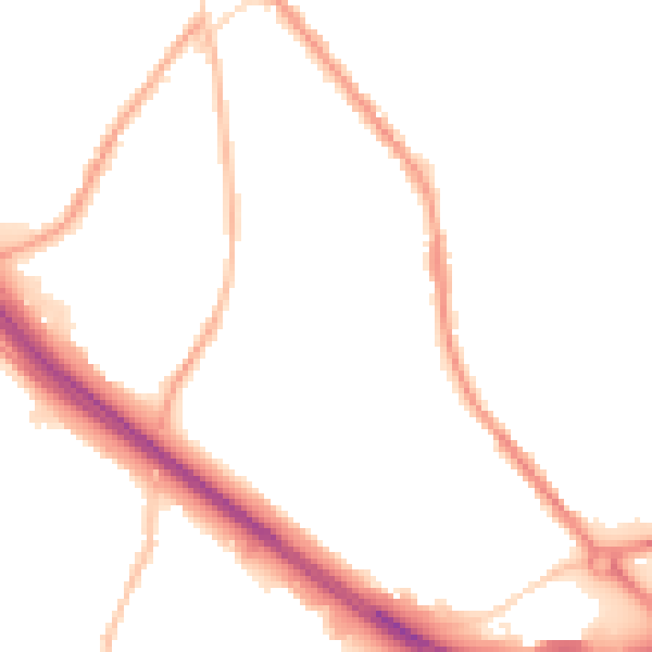 Night-time road noise heatmap for BB4 4BA