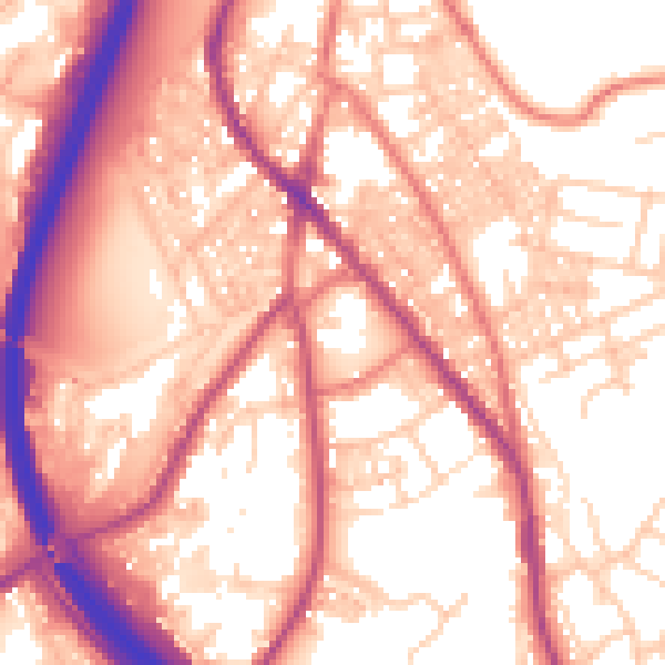 Daytime road noise heatmap for BB4 4BE