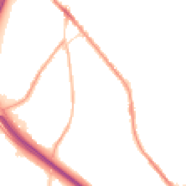 Night-time road noise heatmap for BB4 4BT