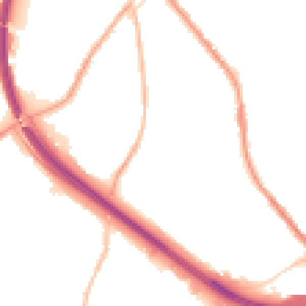 Night-time road noise heatmap for BB4 4BU