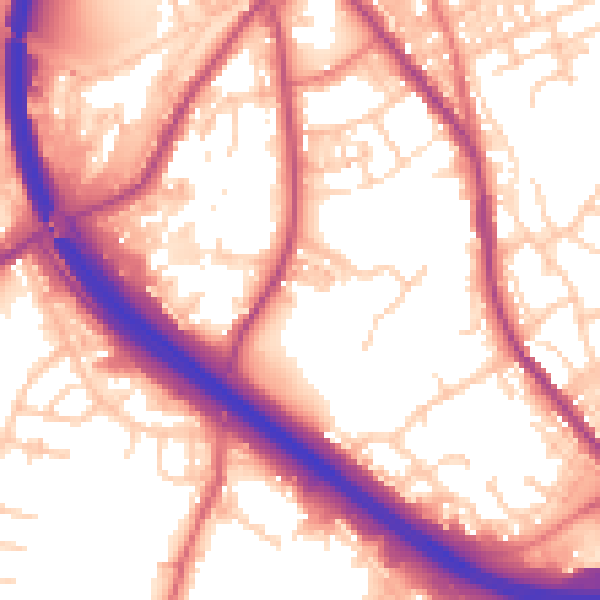 Daytime road noise heatmap for BB4 4BY