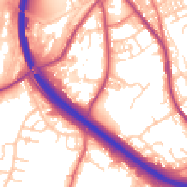 Daytime road noise heatmap for BB4 4BZ