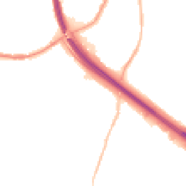 Night-time road noise heatmap for BB4 4DD