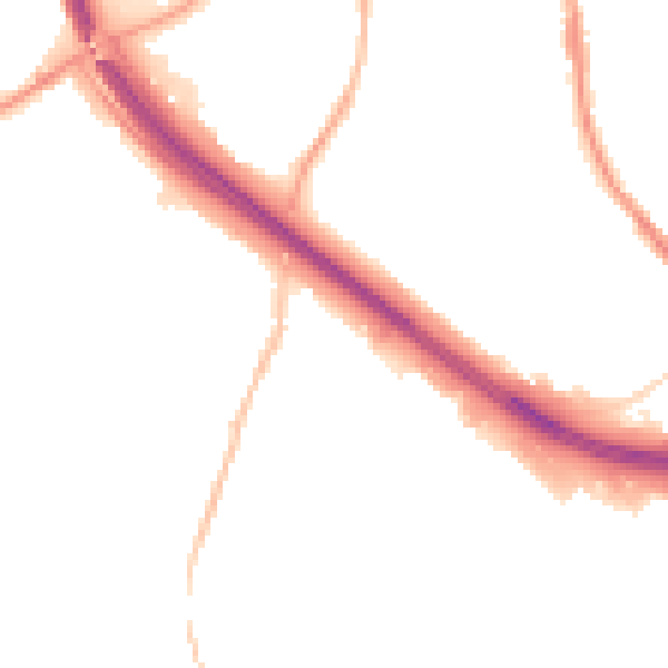 Night-time road noise heatmap for BB4 4DL