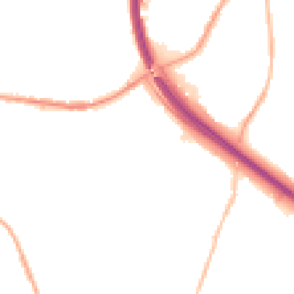 Night-time road noise heatmap for BB4 4DQ