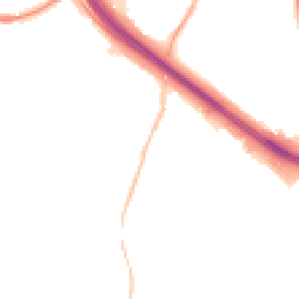 Night-time road noise heatmap for BB4 4DR
