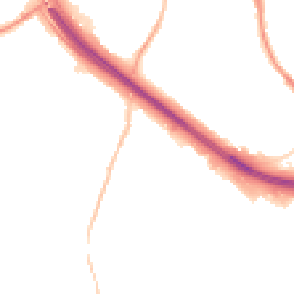 Night-time road noise heatmap for BB4 4DS