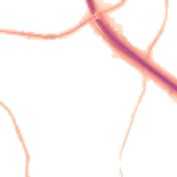 Night-time road noise heatmap for BB4 4DY