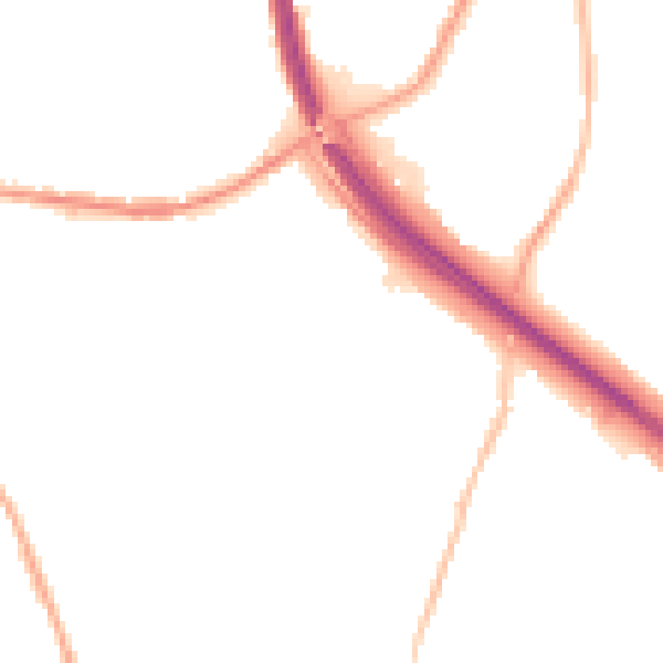 Night-time road noise heatmap for BB4 4EA