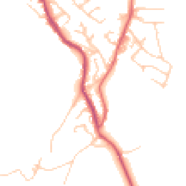 Daytime road noise heatmap for BB4 4FE