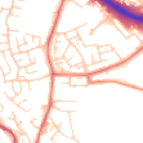 Daytime road noise heatmap for BB4 4HB