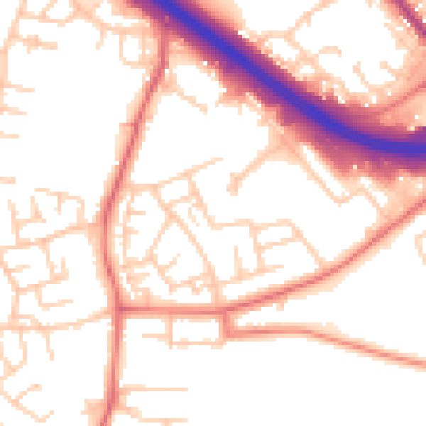 Daytime road noise heatmap for BB4 4HE
