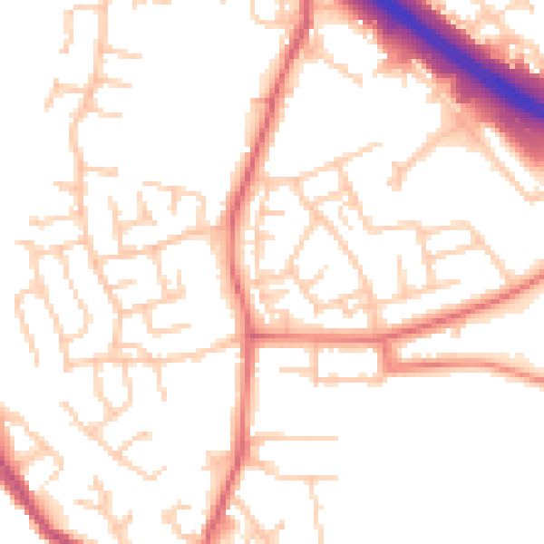 Daytime road noise heatmap for BB4 4HL