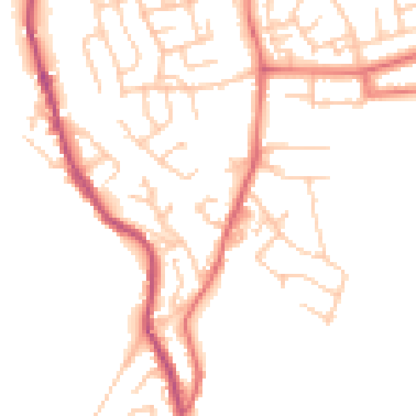 Daytime road noise heatmap for BB4 4HZ