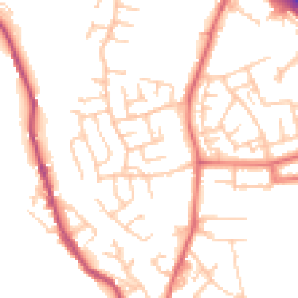 Daytime road noise heatmap for BB4 4JH