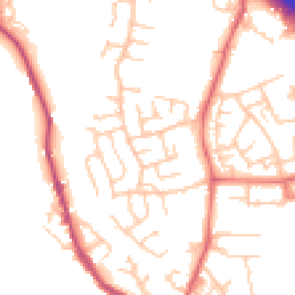 Daytime road noise heatmap for BB4 4JL