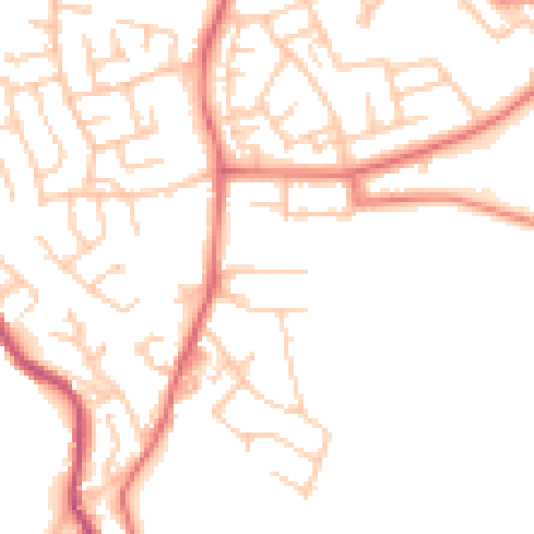 Daytime road noise heatmap for BB4 4JT