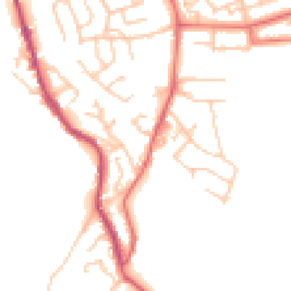 Daytime road noise heatmap for BB4 4LR