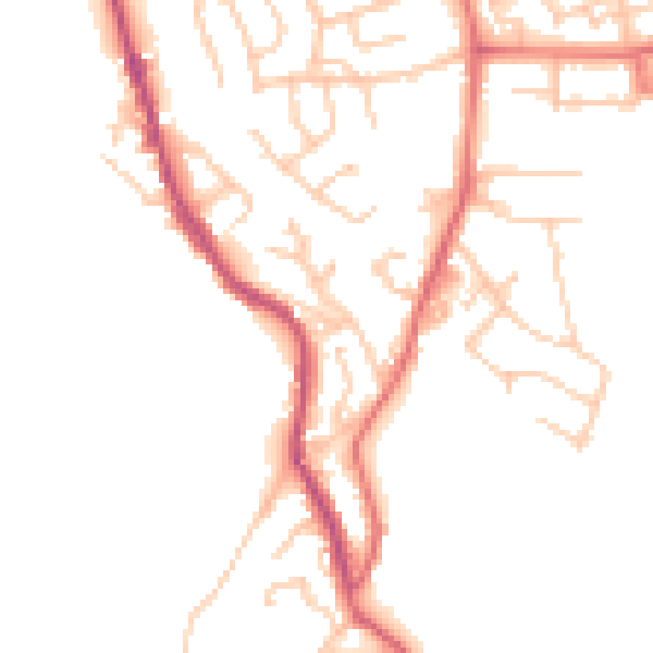 Daytime road noise heatmap for BB4 4NH