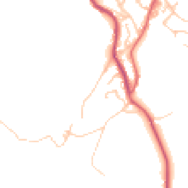 Daytime road noise heatmap for BB4 4PF