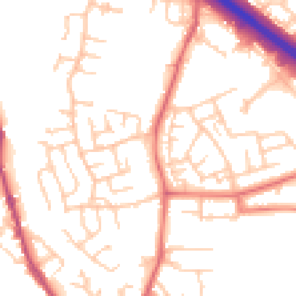 Daytime road noise heatmap for BB4 4PX