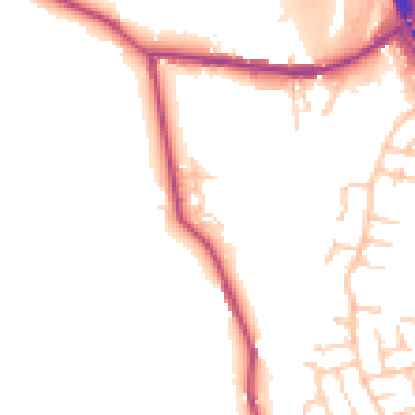 Daytime road noise heatmap for BB4 4QL