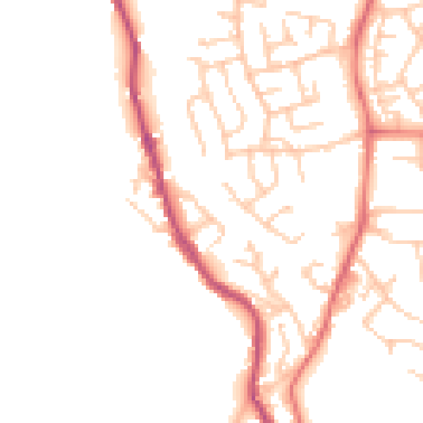 Daytime road noise heatmap for BB4 4QS