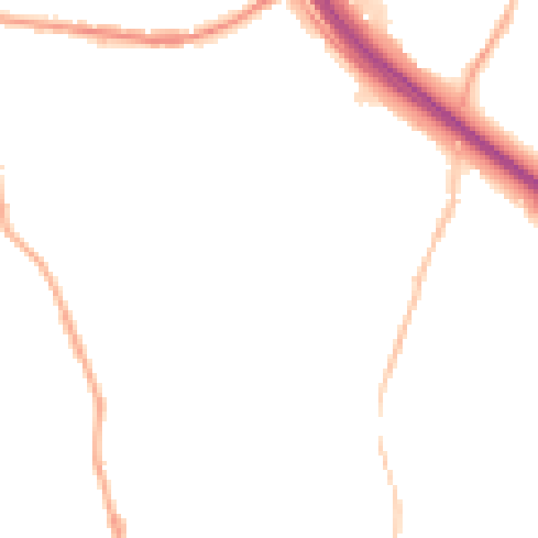 Night-time road noise heatmap for BB4 4RD