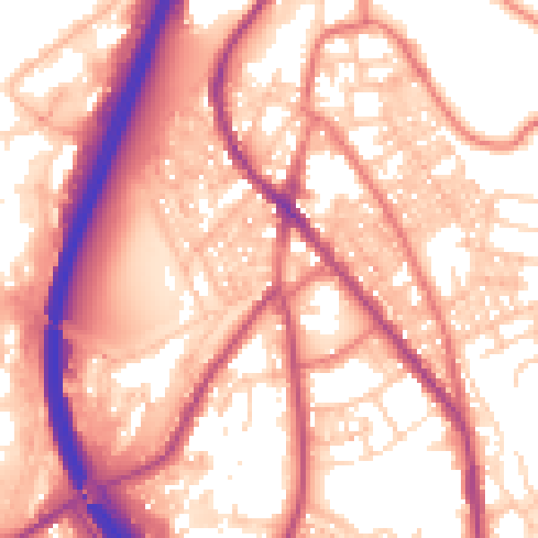 Daytime road noise heatmap for BB4 5EA