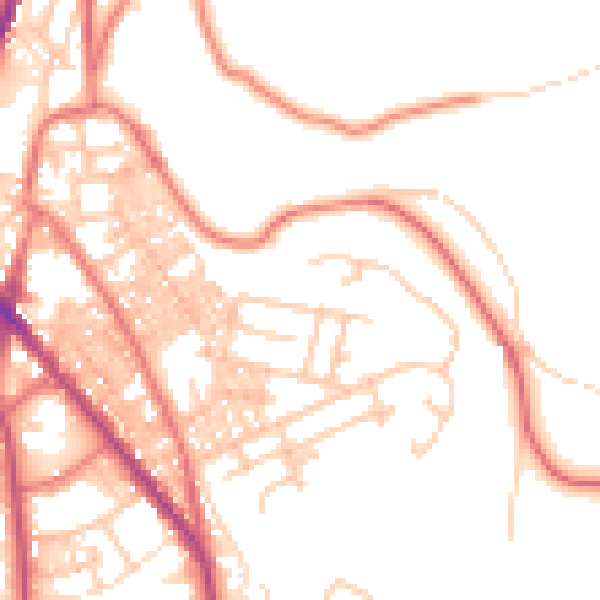 Daytime road noise heatmap for BB4 5NH