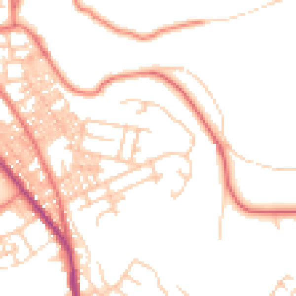 Daytime road noise heatmap for BB4 5NL