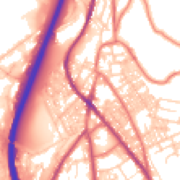 Daytime road noise heatmap for BB4 5QN